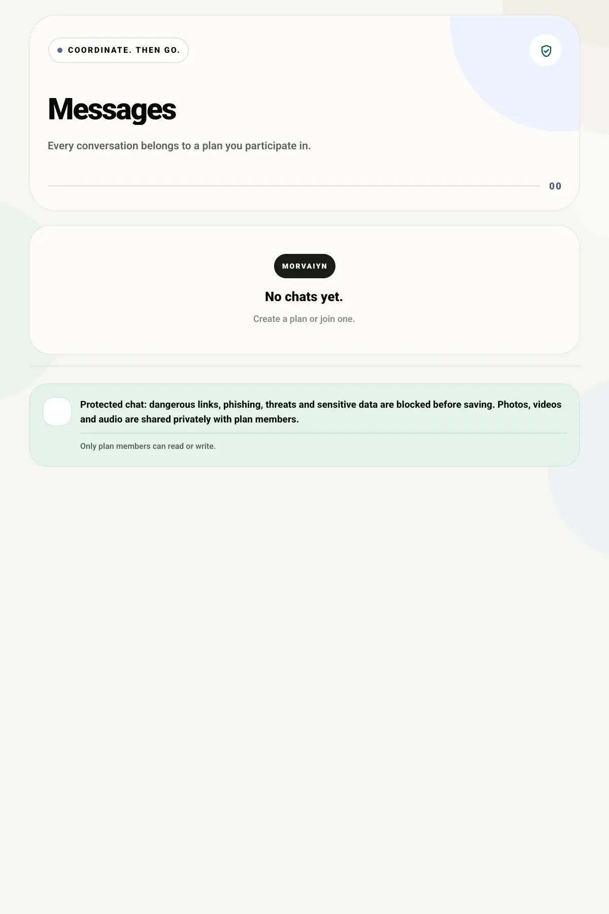 MORVAIYN messages screen in English